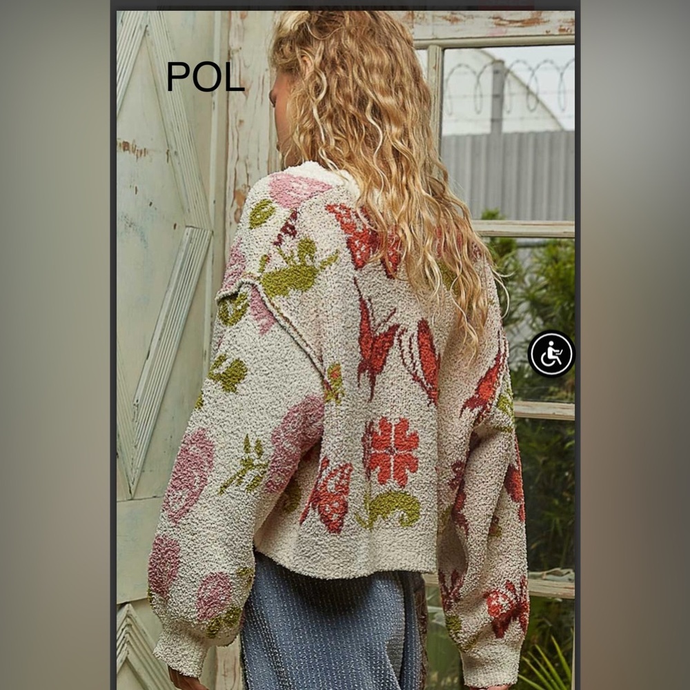 BP217-4🌸POL pretty cream+ multi butterfly cardi in soft berber4 desk2date fun! - Picture 5 of 8